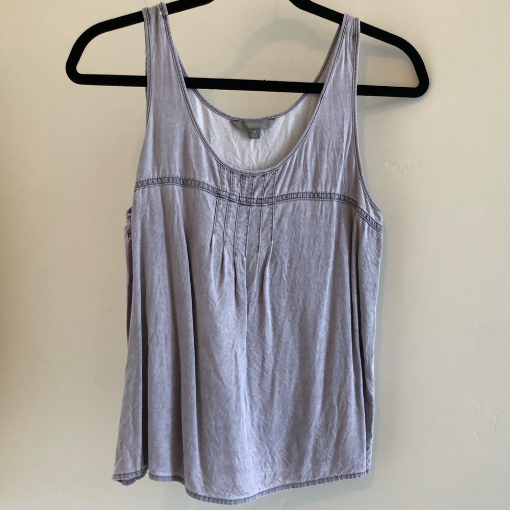 Chambray Moto Style Tank